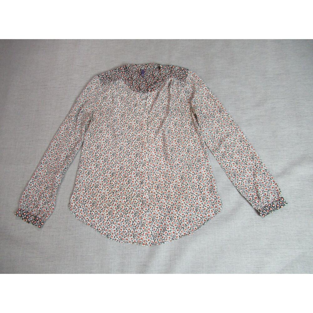NYDJ Top Womens PXXS Floral Button Up Shirt Cottage Chiffon Knit $89 Nordstrom